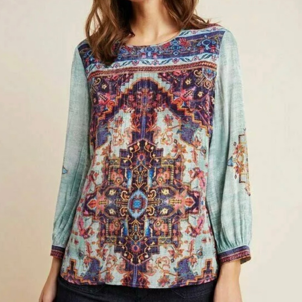 Anthropologie Vineet Bahl Prudence Blouse Top Viscose XS